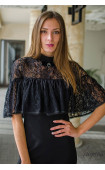 Официални рокли - Черна вечерна рокля с дантела и декорация La Femme -  - 3286 - 16086 -  - ТОП модели и цени