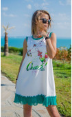 white midi Casual summer dresses ⭐ Тениска Blue summer