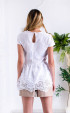 white  Summer blouses ⭐ White Elegant Cotton and Lace Short