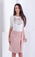 ecru mini Skirts ⭐ Tender pink wrap skirt