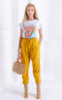 mustard, orange long Long pants ⭐ Long linen pants in mustard