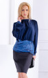 blue  Tops ⭐ Elegant georgette plush sequins blouse