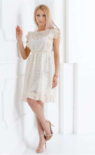 Ecru Lace Sheath Dress