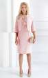 Елегантна рокля в розова пудра с жабо Caroline ⭐ рокли Ароганс