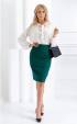 green midi Formal Dresses ⭐ High waisted dark green skirt