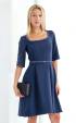 Midi formal darkblue shortsleeve dress