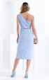 blue midi Formal Dresses ⭐ Elegant Asymmetric Light Blue Dress