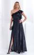 Elegant Long Formal open shoulder Dress black Rose